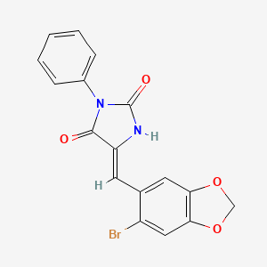 5-[(6-bromo-1,3-benzodioxol-5-yl)methylene]-3-phenyl-2,4-imidazolidinedione