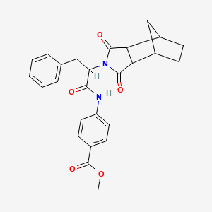 molecular formula C26H26N2O5 B4007594 4-{[2-(3,5-二氧代-4-氮杂三环[5.2.1.0~2,6~]癸-4-基)-3-苯基丙酰基]氨基}苯甲酸甲酯 