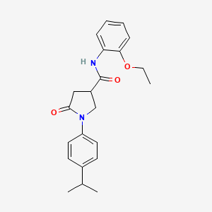 molecular formula C22H26N2O3 B4007612 N-(2-ethoxyphenyl)-1-(4-isopropylphenyl)-5-oxo-3-pyrrolidinecarboxamide 