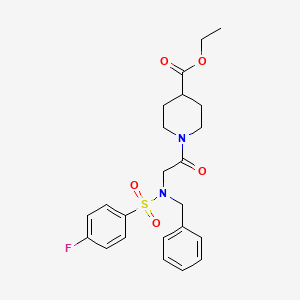 molecular formula C23H27FN2O5S B4007629 ethyl 1-{N-benzyl-N-[(4-fluorophenyl)sulfonyl]glycyl}-4-piperidinecarboxylate 
