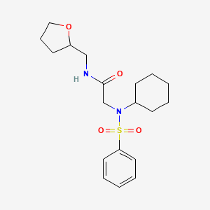 molecular formula C19H28N2O4S B4007652 N~2~-cyclohexyl-N~2~-(phenylsulfonyl)-N~1~-(tetrahydro-2-furanylmethyl)glycinamide 