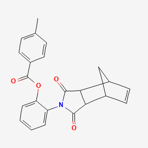 molecular formula C23H19NO4 B4007665 2-(3,5-dioxo-4-azatricyclo[5.2.1.0~2,6~]dec-8-en-4-yl)phenyl 4-methylbenzoate 