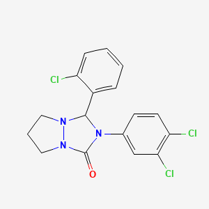 3-(2-chlorophenyl)-2-(3,4-dichlorophenyl)tetrahydro-1H,5H-pyrazolo[1,2-a][1,2,4]triazol-1-one