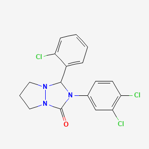 molecular formula C17H14Cl3N3O B4007681 3-(2-氯苯基)-2-(3,4-二氯苯基)四氢-1H,5H-吡唑并[1,2-a][1,2,4]三唑-1-酮 