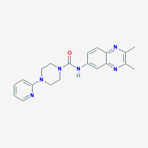 molecular formula C20H22N6O B4007714 N-(2,3-dimethyl-6-quinoxalinyl)-4-(2-pyridinyl)-1-piperazinecarboxamide 