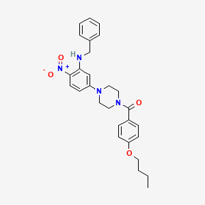 N-benzyl-5-[4-(4-butoxybenzoyl)-1-piperazinyl]-2-nitroaniline