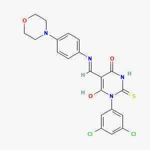 molecular formula C21H18Cl2N4O3S B4007723 1-(3,5-dichlorophenyl)-5-({[4-(4-morpholinyl)phenyl]amino}methylene)-2-thioxodihydro-4,6(1H,5H)-pyrimidinedione 