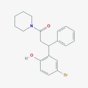 4-bromo-2-[3-oxo-1-phenyl-3-(1-piperidinyl)propyl]phenol