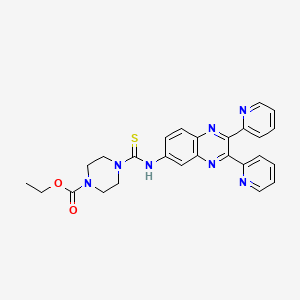 molecular formula C26H25N7O2S B4007751 ethyl 4-{[(2,3-di-2-pyridinyl-6-quinoxalinyl)amino]carbonothioyl}-1-piperazinecarboxylate 