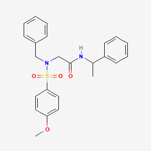 molecular formula C24H26N2O4S B4007768 N~2~-苄基-N~2~-[(4-甲氧基苯基)磺酰基]-N~1~-(1-苯乙基)甘氨酰胺 