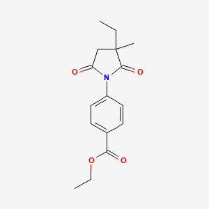 molecular formula C16H19NO4 B4007773 4-(3-乙基-3-甲基-2,5-二氧代-1-吡咯烷基)苯甲酸乙酯 