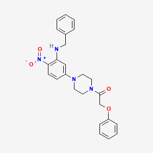 molecular formula C25H26N4O4 B4007777 N-苄基-2-硝基-5-[4-(苯氧基乙酰)-1-哌嗪基]苯胺 