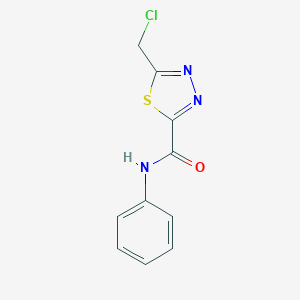 molecular formula C10H8ClN3OS B040078 5-(chloromethyl)-N-phenyl-1,3,4-thiadiazole-2-carboxamide CAS No. 113940-13-9