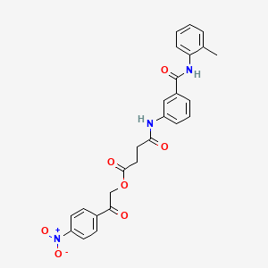molecular formula C26H23N3O7 B4007805 2-(4-nitrophenyl)-2-oxoethyl 4-[(3-{[(2-methylphenyl)amino]carbonyl}phenyl)amino]-4-oxobutanoate 