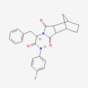 2-(3,5-dioxo-4-azatricyclo[5.2.1.0~2,6~]dec-4-yl)-N-(4-fluorophenyl)-3-phenylpropanamide