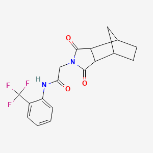 molecular formula C18H17F3N2O3 B4007838 2-(3,5-dioxo-4-azatricyclo[5.2.1.0~2,6~]dec-4-yl)-N-[2-(trifluoromethyl)phenyl]acetamide 