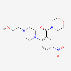 molecular formula C17H24N4O5 B4007864 2-{4-[2-(4-吗啉羰基)-4-硝基苯基]-1-哌嗪基}乙醇 