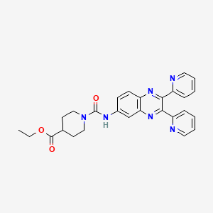 molecular formula C27H26N6O3 B4007893 ethyl 1-{[(2,3-di-2-pyridinyl-6-quinoxalinyl)amino]carbonyl}-4-piperidinecarboxylate 