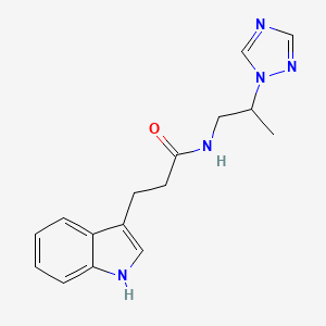 molecular formula C16H19N5O B4007901 3-(1H-indol-3-yl)-N-[2-(1H-1,2,4-triazol-1-yl)propyl]propanamide 