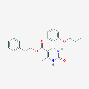 molecular formula C23H26N2O4 B400791 2-Phenylethyl 6-methyl-2-oxo-4-(2-propoxyphenyl)-1,2,3,4-tetrahydropyrimidine-5-carboxylate CAS No. 297743-81-8