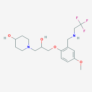 1-[2-hydroxy-3-(4-methoxy-2-{[(2,2,2-trifluoroethyl)amino]methyl}phenoxy)propyl]-4-piperidinol