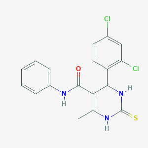 molecular formula C18H15Cl2N3OS B400793 6-(2,4-dichlorophenyl)-4-methyl-N-phenyl-2-sulfanyl-1,6-dihydropyrimidine-5-carboxamide 