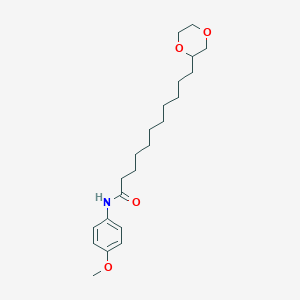 molecular formula C22H35NO4 B400795 11-(1,4-dioxan-2-yl)-N-[4-(methyloxy)phenyl]undecanamide 