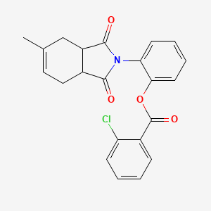 2-(5-methyl-1,3-dioxo-1,3,3a,4,7,7a-hexahydro-2H-isoindol-2-yl)phenyl 2-chlorobenzoate