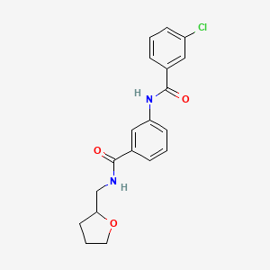 molecular formula C19H19ClN2O3 B4007962 3-chloro-N-(3-{[(tetrahydro-2-furanylmethyl)amino]carbonyl}phenyl)benzamide 
