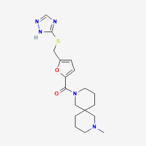 molecular formula C18H25N5O2S B4007968 2-methyl-8-{5-[(4H-1,2,4-triazol-3-ylthio)methyl]-2-furoyl}-2,8-diazaspiro[5.5]undecane 