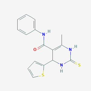 molecular formula C16H15N3OS2 B400798 6-methyl-N-phenyl-4-thien-2-yl-2-thioxo-1,2,3,4-tetrahydropyrimidine-5-carboxamide 