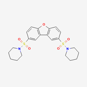 molecular formula C22H26N2O5S2 B4007985 1,1'-(二苯并[b,d]呋喃-2,8-二磺酰基)二哌啶 