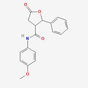molecular formula C18H17NO4 B4008004 N-(4-methoxyphenyl)-5-oxo-2-phenyltetrahydro-3-furancarboxamide 