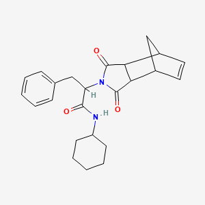 molecular formula C24H28N2O3 B4008010 N-cyclohexyl-2-(3,5-dioxo-4-azatricyclo[5.2.1.0~2,6~]dec-8-en-4-yl)-3-phenylpropanamide 