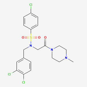 molecular formula C20H22Cl3N3O3S B4008012 4-chloro-N-(3,4-dichlorobenzyl)-N-[2-(4-methyl-1-piperazinyl)-2-oxoethyl]benzenesulfonamide 