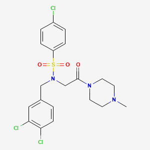 molecular formula C20H22Cl3N3O3S B4008012 4-氯-N-(3,4-二氯苄基)-N-[2-(4-甲基-1-哌嗪基)-2-氧代乙基]苯磺酰胺 