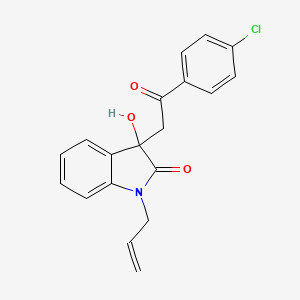 molecular formula C19H16ClNO3 B4008033 1-烯丙基-3-[2-(4-氯苯基)-2-氧代乙基]-3-羟基-1,3-二氢-2H-吲哚-2-酮 