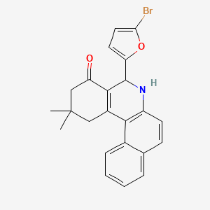 molecular formula C23H20BrNO2 B4008038 5-(5-溴-2-呋喃基)-2,2-二甲基-2,3,5,6-四氢苯并[a]菲喃啶-4(1H)-酮 