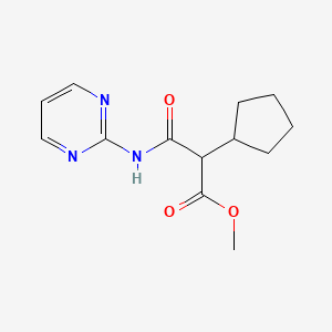 molecular formula C13H17N3O3 B4008039 methyl 2-cyclopentyl-3-oxo-3-(2-pyrimidinylamino)propanoate 