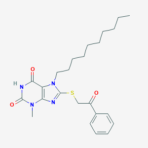 7-decyl-3-methyl-8-[(2-oxo-2-phenylethyl)sulfanyl]-3,7-dihydro-1H-purine-2,6-dione