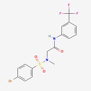 molecular formula C16H14BrF3N2O3S B4008060 N~2~-[(4-溴苯基)磺酰基]-N~2~-甲基-N~1~-[3-(三氟甲基)苯基]甘氨酰胺 