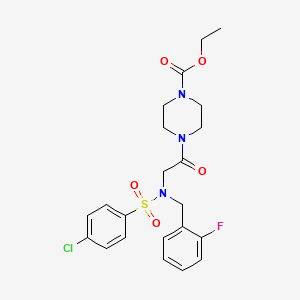 molecular formula C22H25ClFN3O5S B4008080 4-[N-[(4-氯苯基)磺酰基]-N-(2-氟苄基)甘氨酰]-1-哌嗪羧酸乙酯 