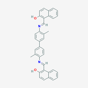 molecular formula C36H28N2O2 B400810 1,1'-(((3,3'-二甲基-[1,1'-联苯]-4,4'-二基)双(氮杂环亚甲基))双(甲叉亚甲基))双(萘-2-醇) CAS No. 16196-97-7