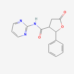 molecular formula C15H13N3O3 B4008103 5-oxo-2-phenyl-N-2-pyrimidinyltetrahydro-3-furancarboxamide 