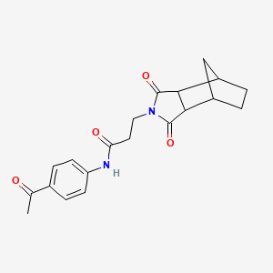 molecular formula C20H22N2O4 B4008118 N-(4-乙酰苯基)-3-(3,5-二氧代-4-氮杂三环[5.2.1.0~2,6~]癸-4-基)丙酰胺 