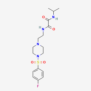 molecular formula C17H25FN4O4S B4008126 N-(2-{4-[(4-氟苯基)磺酰基]-1-哌嗪基}乙基)-N'-异丙基乙二酰胺 