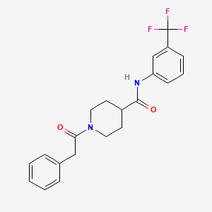 molecular formula C21H21F3N2O2 B4008127 1-(phenylacetyl)-N-[3-(trifluoromethyl)phenyl]-4-piperidinecarboxamide 