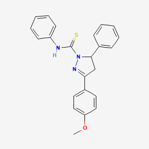 molecular formula C23H21N3OS B4008145 3-(4-methoxyphenyl)-N,5-diphenyl-4,5-dihydro-1H-pyrazole-1-carbothioamide 