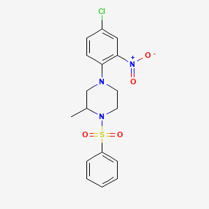 molecular formula C17H18ClN3O4S B4008148 4-(4-氯-2-硝基苯基)-2-甲基-1-(苯磺酰基)哌嗪 