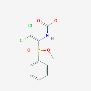 molecular formula C12H14Cl2NO4P B400816 methyl N-[2,2-dichloro-1-[ethoxy(phenyl)phosphoryl]ethenyl]carbamate 